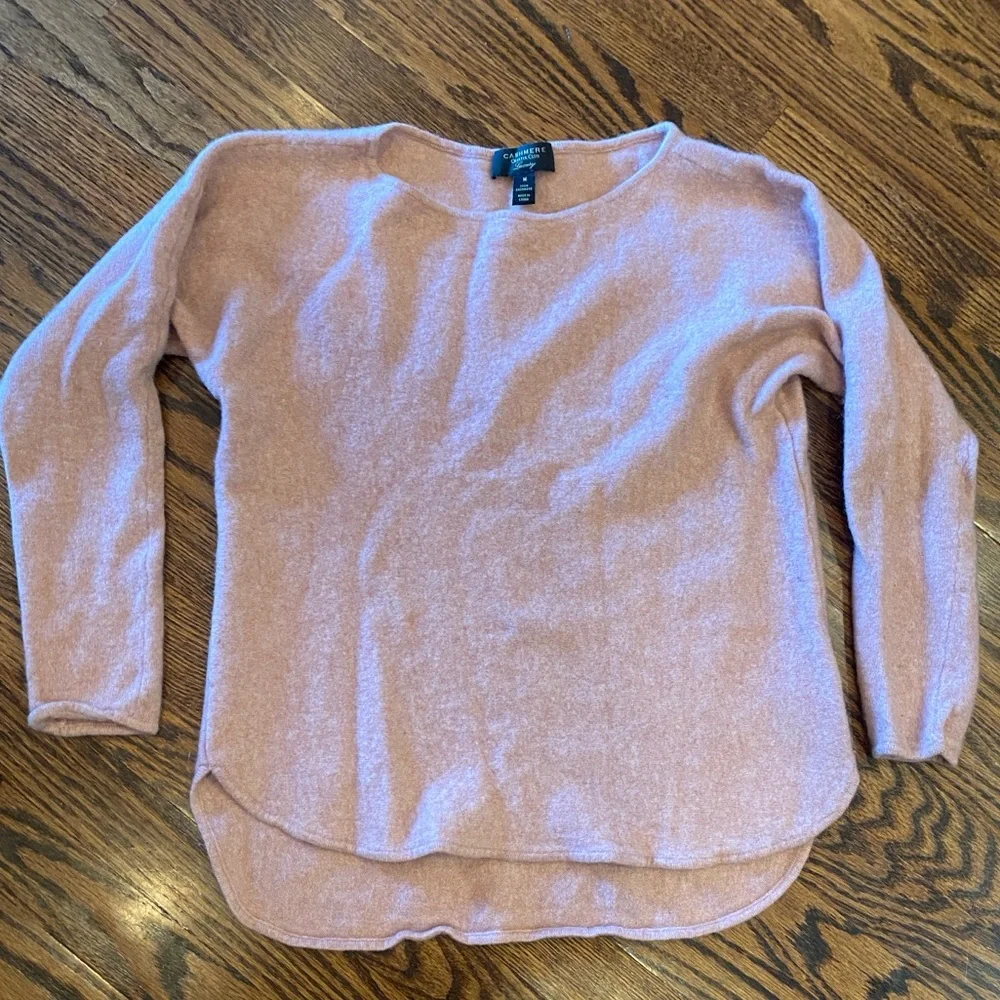 Charter Club 100% Cashmere Pale Pink Crewneck Sweater Medium‎
